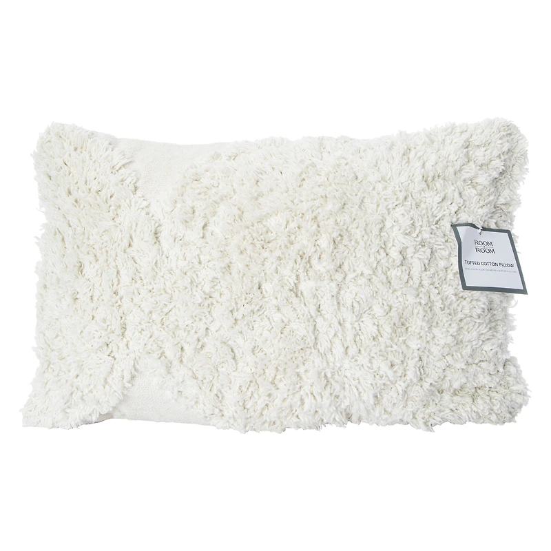 tufted curve pillow 12in x 20in