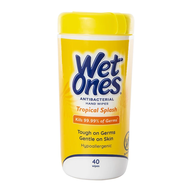 wet ones® tropical splash antibacterial hand wipes 40-count