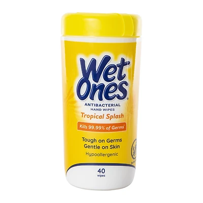 wet ones® tropical splash antibacterial hand wipes 40-count