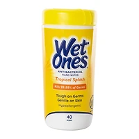 wet ones® tropical splash antibacterial hand wipes 40-count