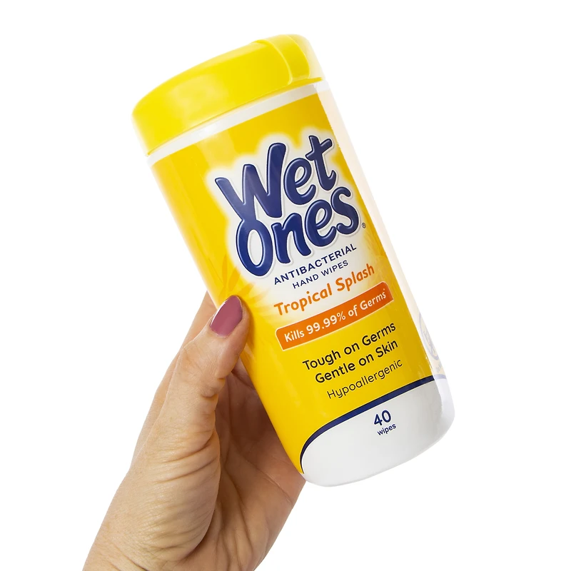 wet ones® tropical splash antibacterial hand wipes 40-count