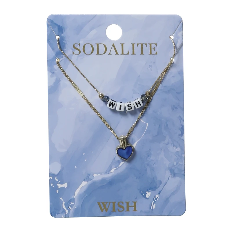 layered beaded word necklace 2-piece set