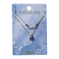 layered beaded word necklace 2-piece set