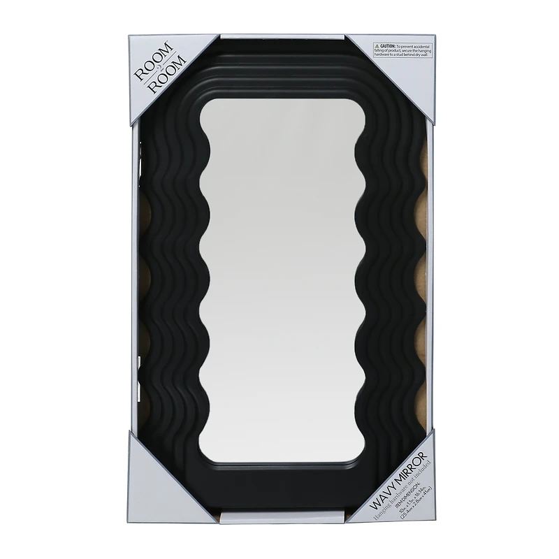 wavy wall mirror 10in x 16in