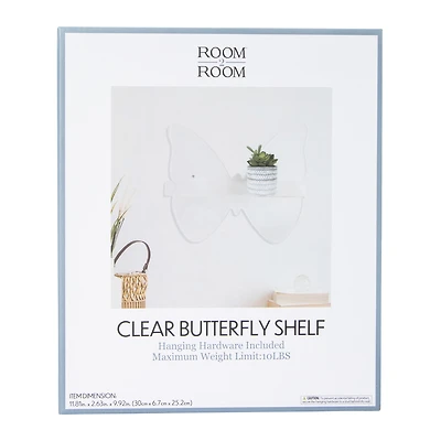 clear butterfly shelf 11.85in x 9.96in