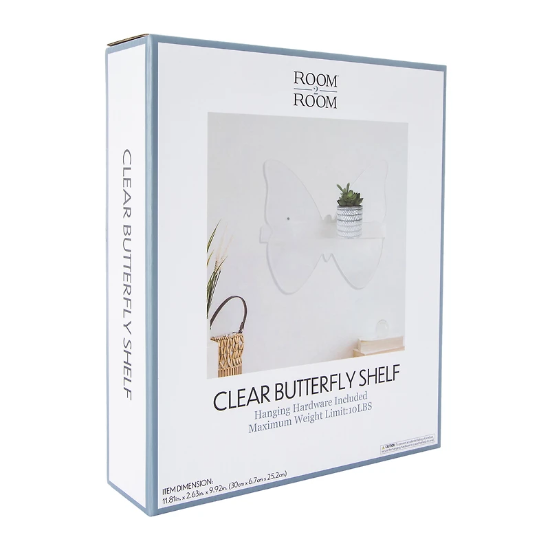clear butterfly shelf 11.85in x 9.96in