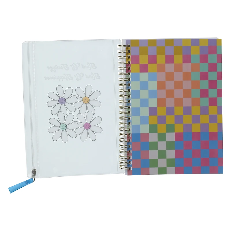 spiral journal with zipper pouch 8.3in x 5.9in