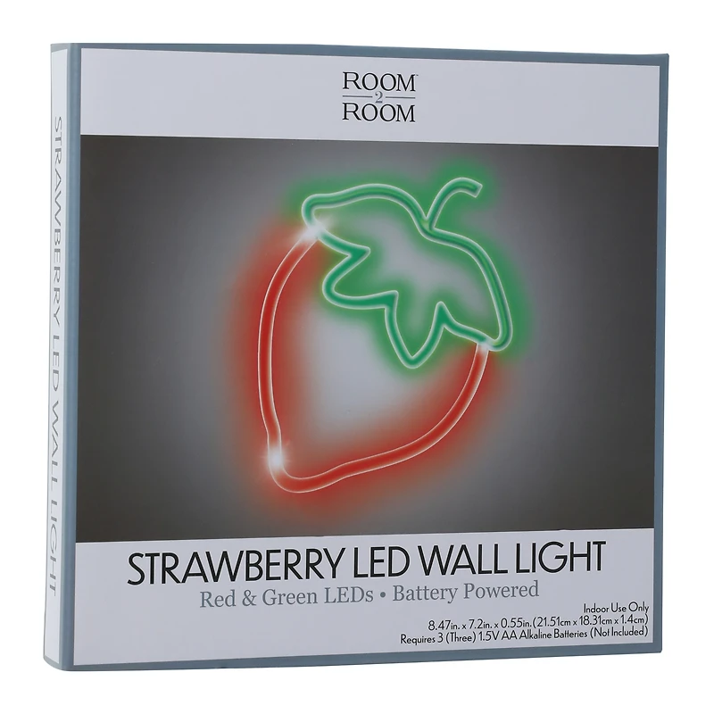 strawberry LED wall light 8.47in x 7.2in
