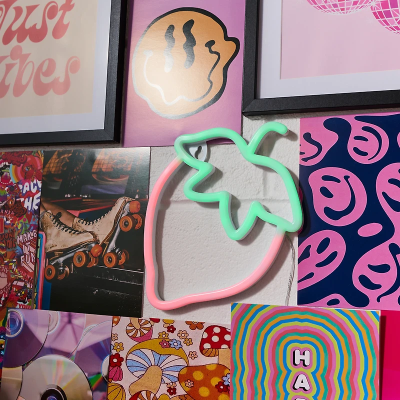 strawberry LED wall light 8.47in x 7.2in