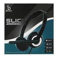 slick wired headset with boom mic