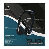 slick wired headset with boom mic