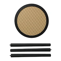 rattan wooden table 13in x 16in