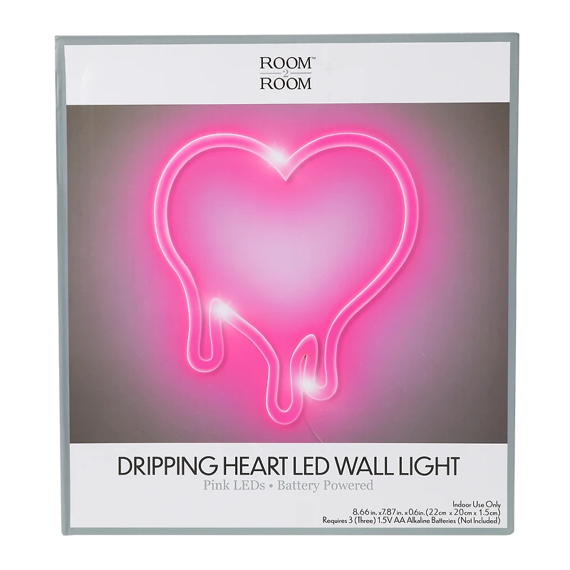 dripping heart LED wall light