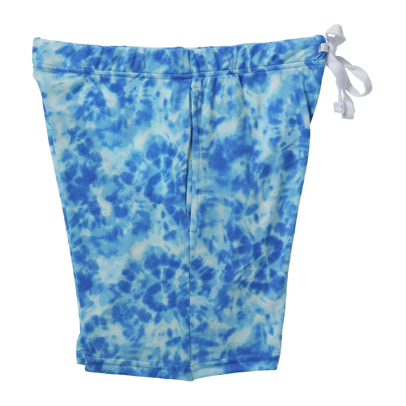 young mens blue tie dye shorts