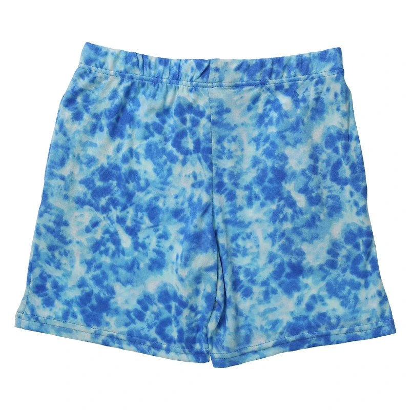 young mens blue tie dye shorts