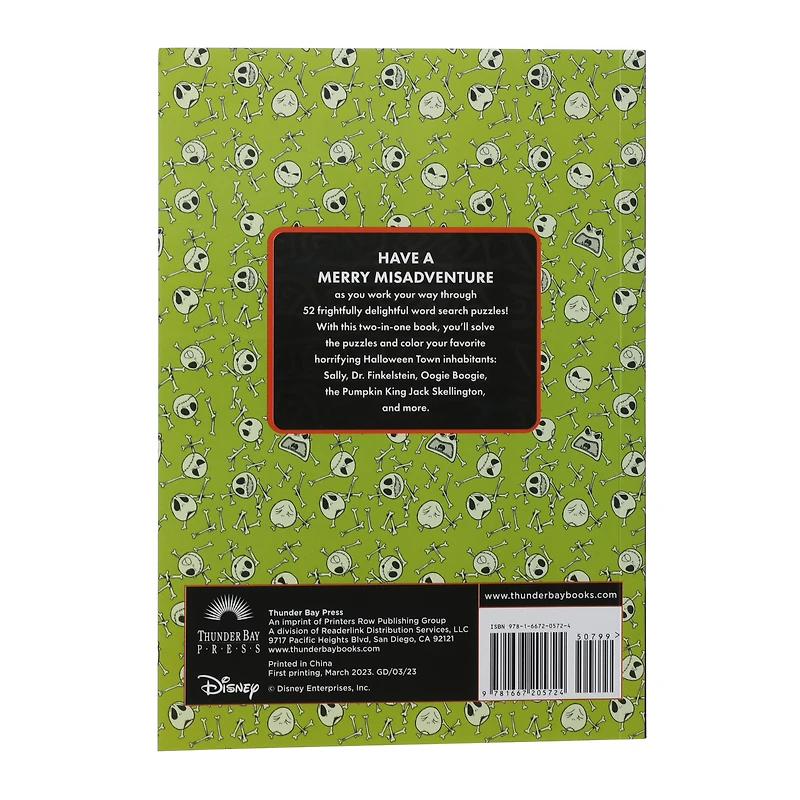 Disney Tim Burton's The Nightmare Before Christmas word search & coloring book