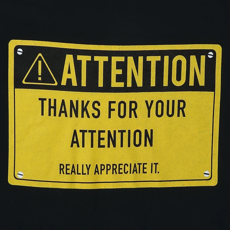 'thanks for your attention' graphic tee
