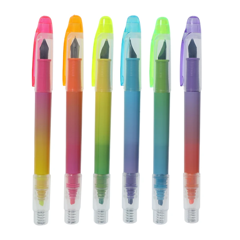 Dual-Tip Fountain & Highlighter Pens 6-Count