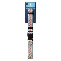 rainbow checker pet collar