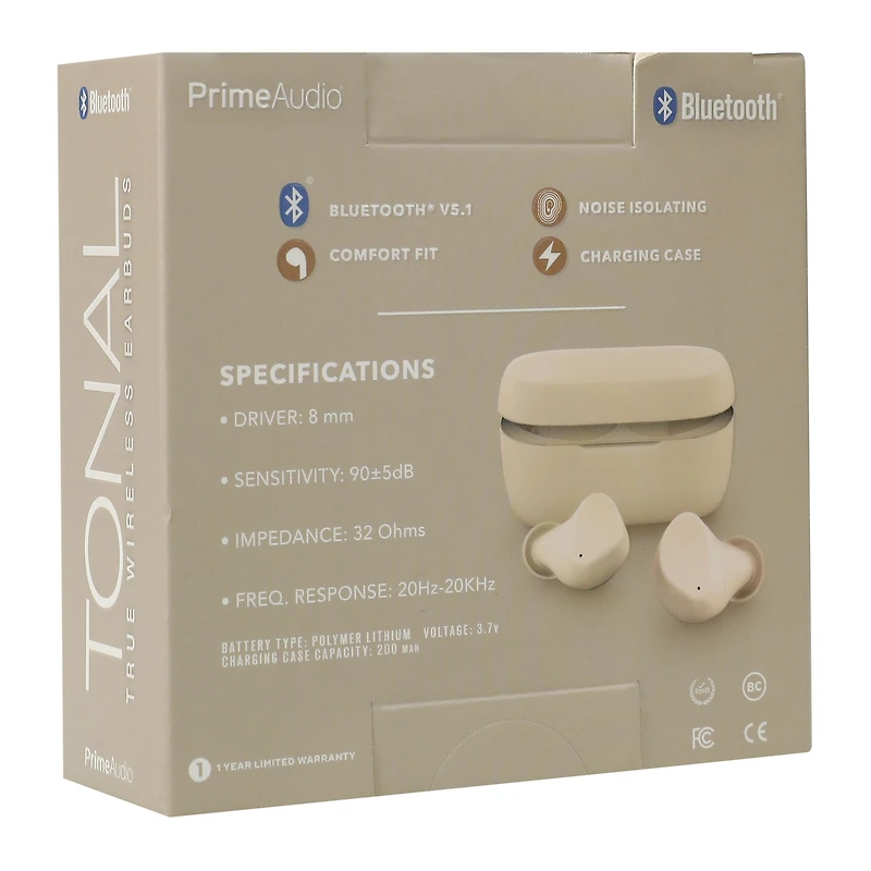 tonal noise-isolating bluetooth® earbuds with mic