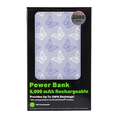 5000mAh Slim Rechargeable Print Power Bank