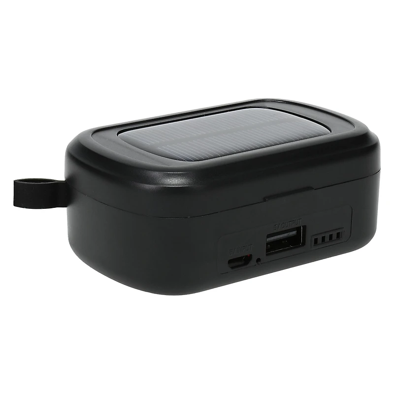 bluetooth® earbuds with solar power bank charging case