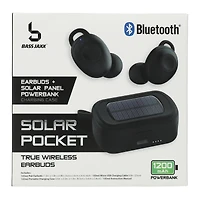 bluetooth® earbuds with solar power bank charging case
