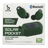 Bluetooth® Earbuds With Solar Power Bank Charging Case