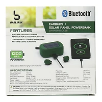 Bluetooth® Earbuds With Solar Power Bank Charging Case