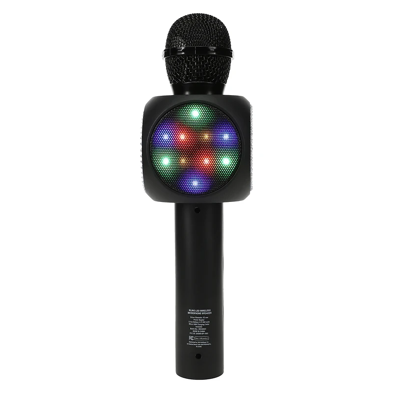 bluetooth® karaoke LED bling mic with speaker