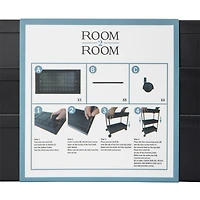 3-tier plastic rolling cart 15.75in  x 24.4in