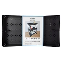 3-tier plastic rolling cart 15.75in  x 24.4in