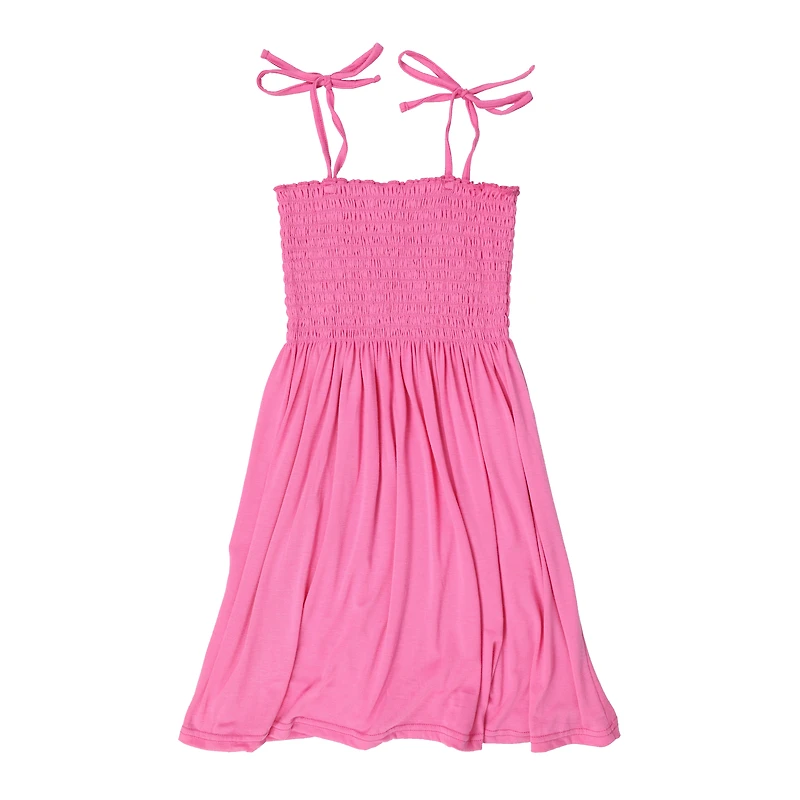 pink smocked sundress