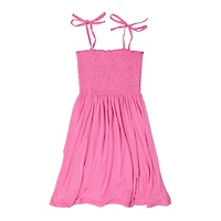 pink smocked sundress