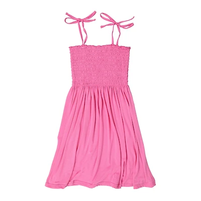 pink smocked sundress