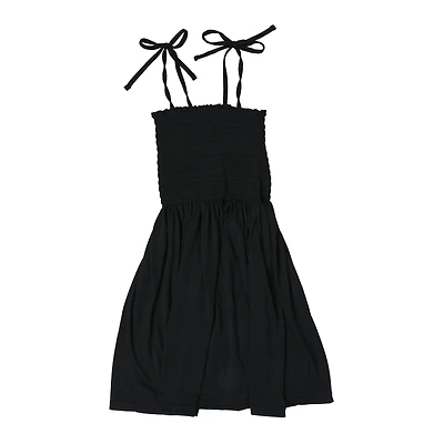 black smocked sundress