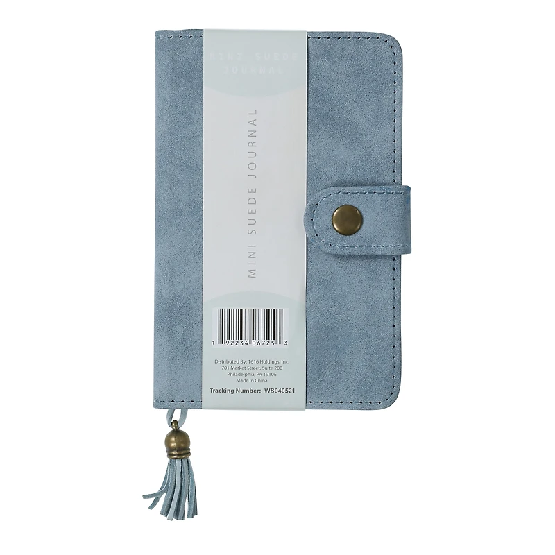 mini suede journal with clasp 7.5in