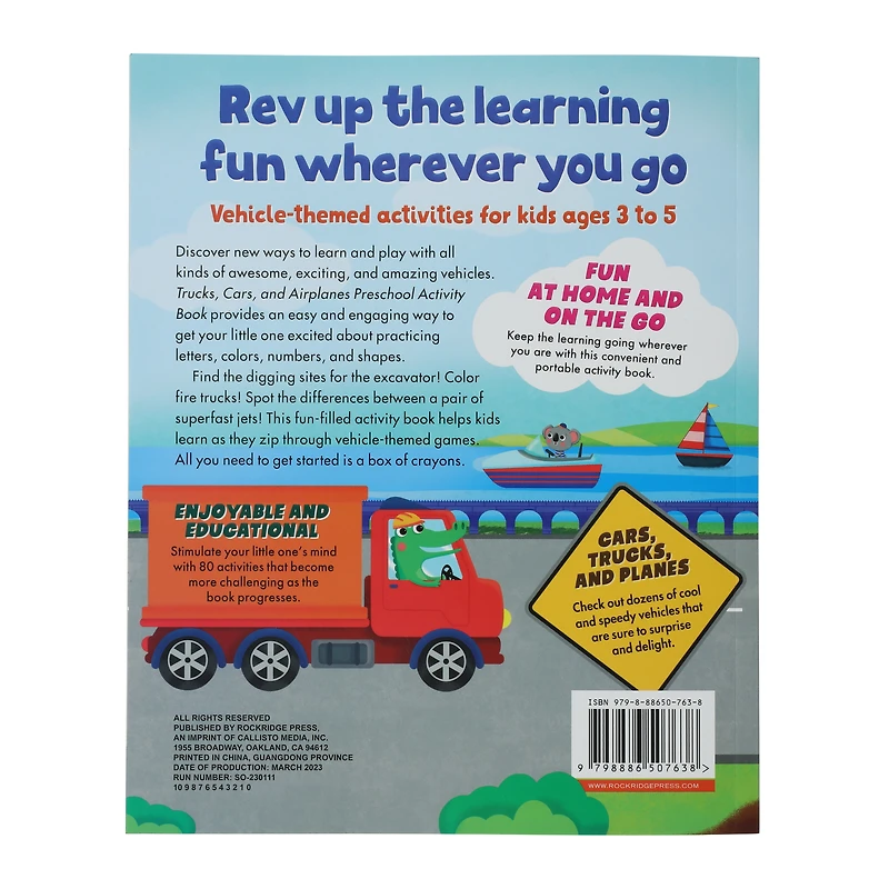 trucks, cars & airplanes preschool activity book by valerie deneen