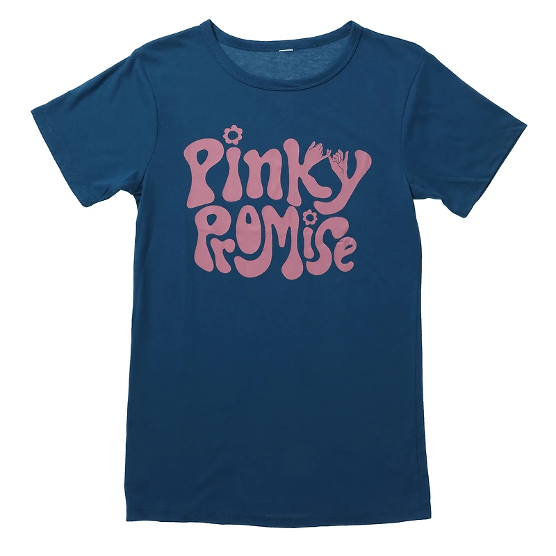 juniors 'pinky promise' graphic tee