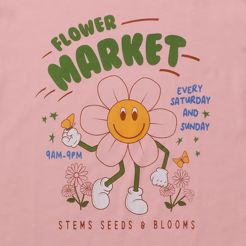 juniors flower market graphic tee