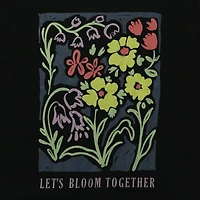 juniors 'let's bloom together' flower art graphic tee