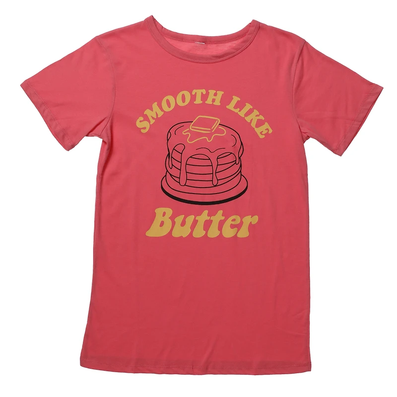 juniors 'smooth like butter' retro graphic tee