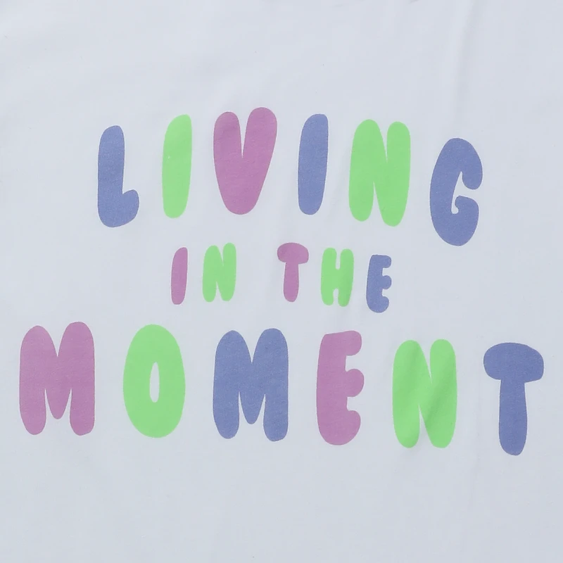 juniors 'living the moment' graphic tee