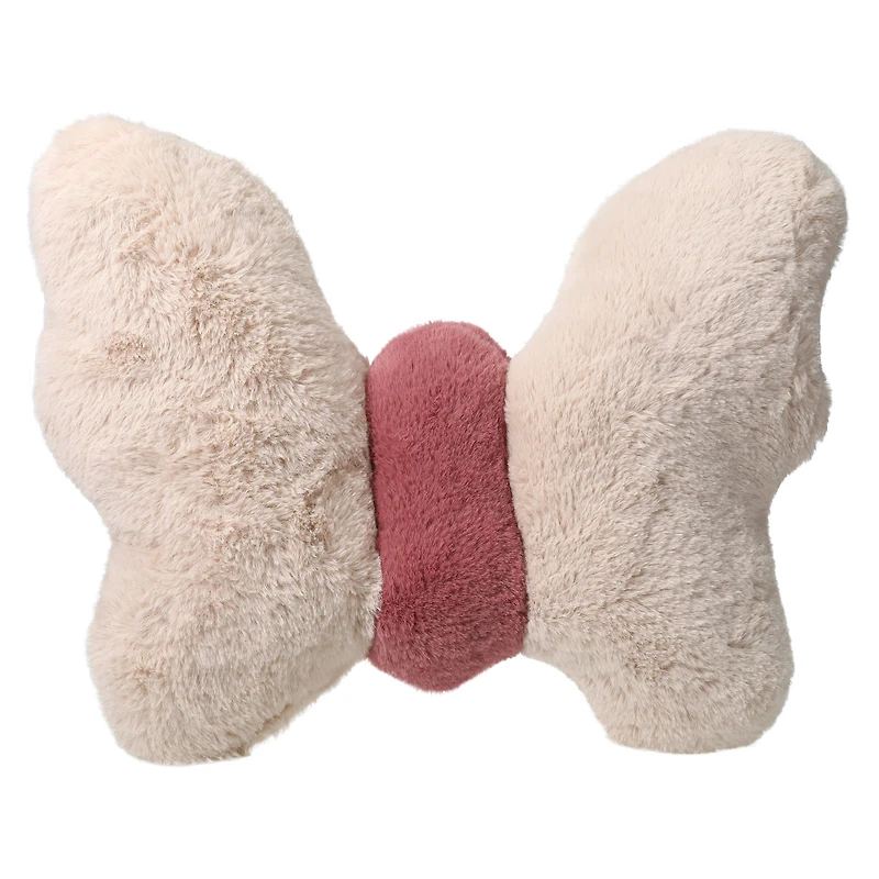 faux fur butterfly throw pillow 18.5in x 13in