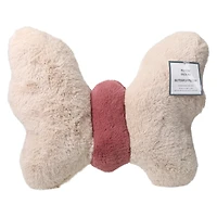 faux fur butterfly throw pillow 18.5in x 13in