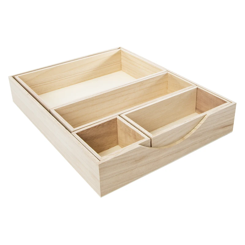 wooden desk organizers 5-piece set