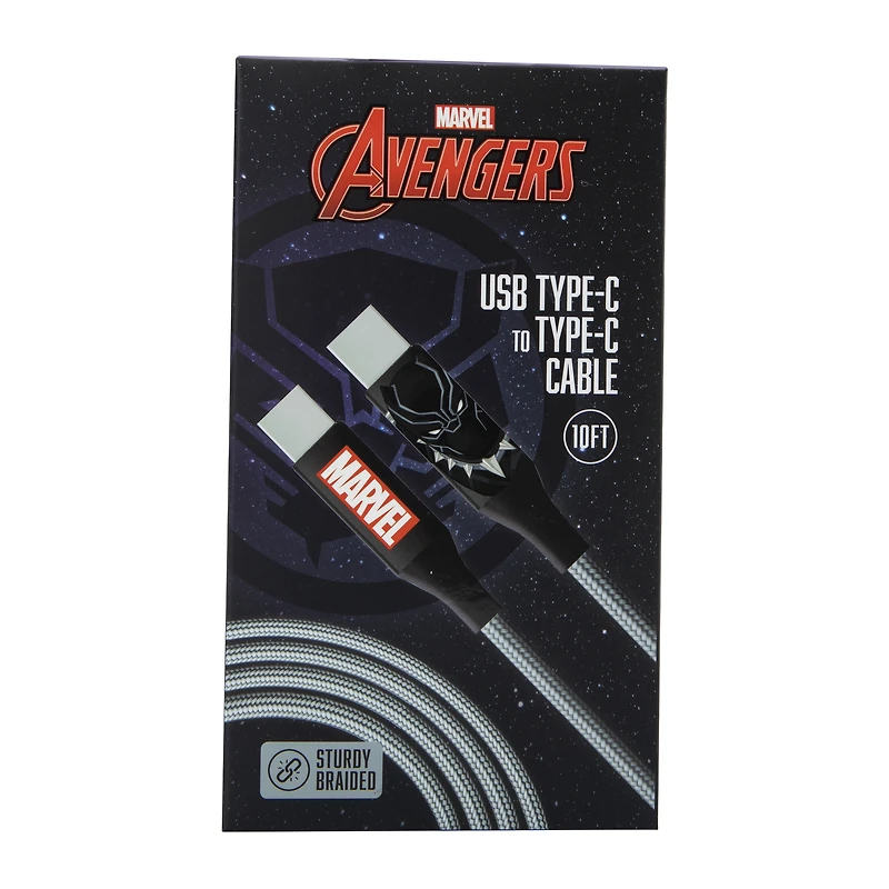 10ft Marvel USB-C Cable - Black Panther