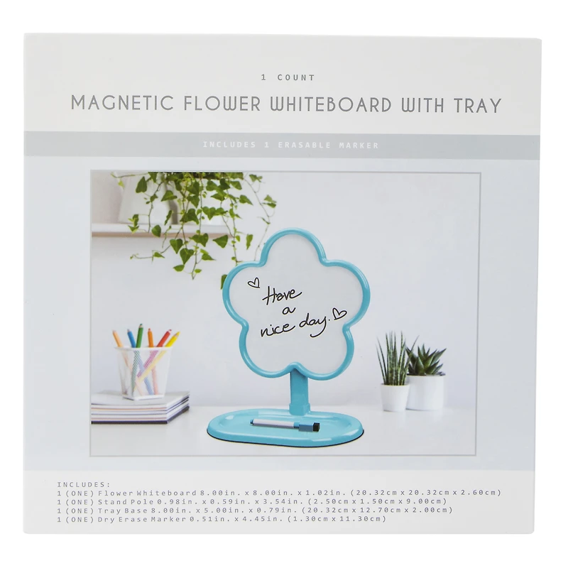 magnetic flower whiteboard with tray