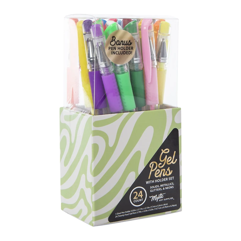gel pens & holder 24-count
