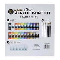 metallic & classic acrylic paints & supplies 31-piece set
